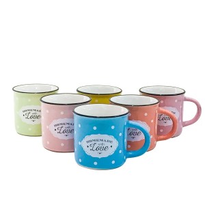 CONJUNTO COM 6 CANECAS CERAMICA 200ML POA COLORIDA