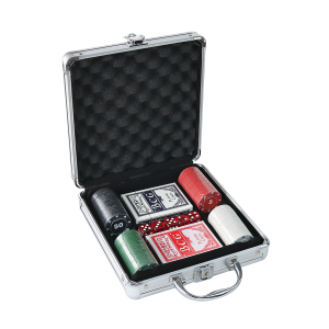 JOGO DE FICHAS PARA POKER NUMERADA NA MALETA COM 100 FICHAS - IM42059-B