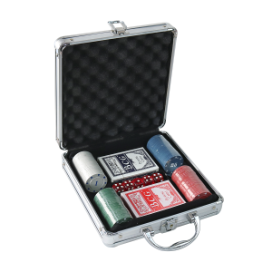 JOGO DE FICHAS PARA POKER NUMERADA NA MALETA COM 100 FICHAS - IM42059-E