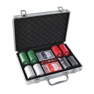 JOGO DE FICHAS PARA POKER NUMERADA NA MALETA COM 200 FICHAS - IM42060-C