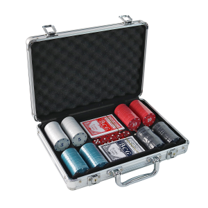 JOGO DE FICHAS PARA POKER NUMERADA NA MALETA COM 200 FICHAS - IM42060-D