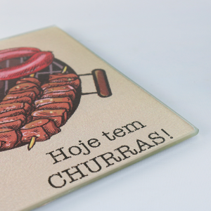 TÁBUA DE CORTE DE VIDRO TEMPERADO COM DESENHOS 34,5X18,5CM - CZ35X19-C