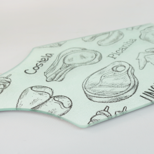 TÁBUA DE CORTE DE VIDRO TEMPERADO COM DESENHOS 34,5X18,5CM - CZ35X19-B