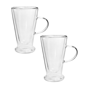 JOGO DE CANECAS DE VIDRO 385ML CONTENDO 02 PEÇAS - 3226