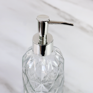 PORTA SABONETE LÍQUIDO DE VIDRO EM RELÊVO 400ML - 3413-D