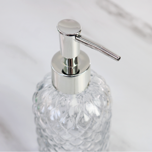 PORTA SABONETE LÍQUIDO DE VIDRO EM RELÊVO 400ML - 3413-E