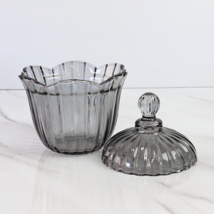 BOMBONIERE DE VIDRO COM TAMPA 750ML - VDA07027-FUMÊ