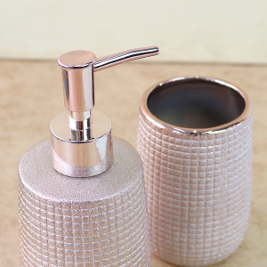 JOGO DE BANHEIRO DE CERÂMICA COM 3 PEÇAS 300ML- SXTE5190-GR