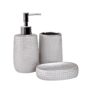 JOGO DE BANHEIRO DE CERÂMICA COM 3 PEÇAS 300ML- SXTE5190-PTA