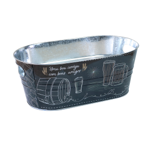 BALDE DE GELO DE METAL PARA CERVEJA 7,6L PINTADO 15,5X23X40CM - CA12216-A