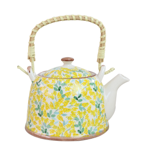 BULE CHALEIRA COM INFUSOR CERÂMICA  FLORAL COM ALÇA 600ML - BUL0001-F