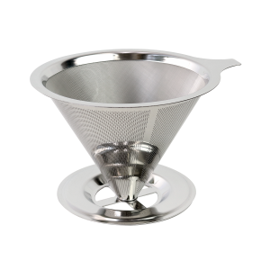 FILTRO E COADOR DE CAFÉ AÇO INOX  REUTILIZÁVEL 9X11X12,5CM - F-403