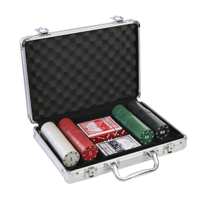 JOGO DE FICHAS PARA POKER NUMERADA NA MALETA COM 200 FICHAS - IM42060-F