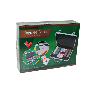 JOGO DE FICHAS PARA POKER NUMERADA NA MALETA COM 200 FICHAS - IM42060-G