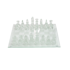 JOGO DE XADREZ COM TABULEIRO E PEÇAS DE VIDRO 20x20CM - IM42045