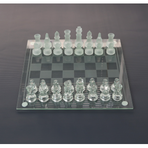 JOGO DE XADREZ COM TABULEIRO E PEÇAS DE VIDRO 25X25CM - IM42046