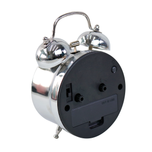 RELÓGIO DESPERTADOR DE METAL DE MESA PRATA 16CM - MG2910-BR