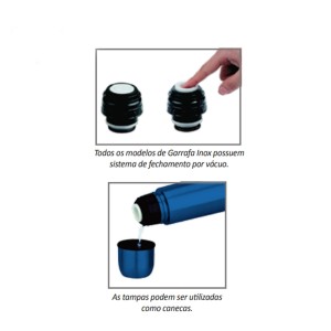 GARRAFA ISOTERMICA INOX AZUL 350 ML-CA12131-AZ