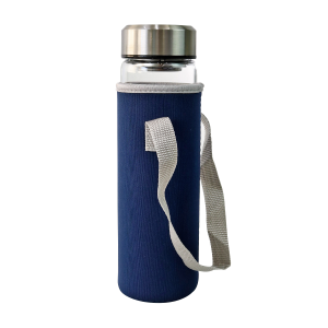 GARRAFA DE VIDRO E CAPA NEOPREME COM INFUSOR 600ML - YT7120A-AZMA