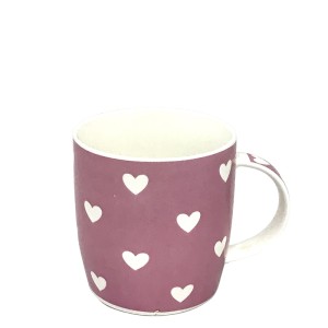 CANECA EM PORCELANA CORACAO ROSA 300 ML - GDZPX0805