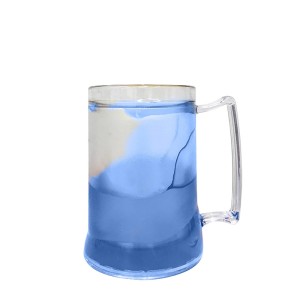 CANECA COM GEL CONGELANTE TRANSPARENTE 400ML GEL AZUL