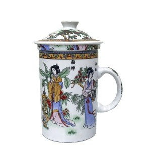 CANECA COM DIFUSOR E TAMPA ORIENTAL 250ML 14,5CM