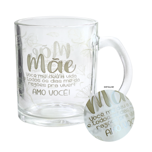 CANECA MÃE DE VIDRO COM FRASES 320ML - FBA06005-B