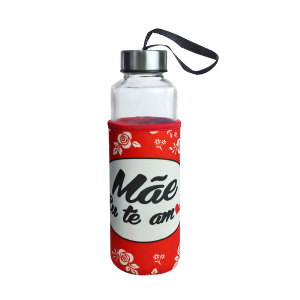 GARRAFA DE VIDRO REVESTIDA COM CAPA NEOPREME MÃE 400ML - HG67604-VM