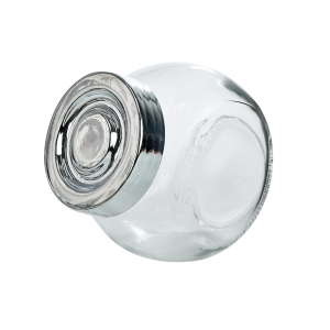 JOGO DE PORTA CONDIMENTO DE VIDRO COM TAMPA CROMADA COM 3 PEÇAS - 3414