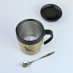 CANECA ISOTÉRMICA DE AÇO INOXIDAVEL COM COLHER - 300ML - YT2183-DOU