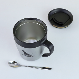 CANECA ISOTÉRMICA DE AÇO INOXIDAVEL COM COLHER 300ML - YT2183-PTA