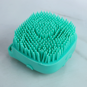 ESPONJA PARA BANHO EM SILICONE COM DISPENSER PARA SABONETE LÍQUIDO 80ML - CA09692-VD