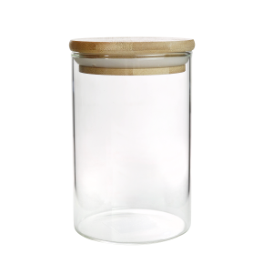 POTE HERMÉTICO DE VIDRO PARA MANTIMENTO COM TAMPA DE BAMBU 450ML - VDA14104