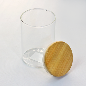 POTE HERMÉTICO DE VIDRO PARA MANTIMENTO COM TAMPA DE BAMBU 450ML - VDA14104