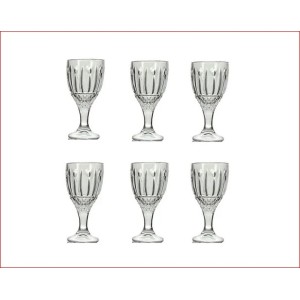 JOGO DE TAÇA DE VIDRO 95 ML COM 6 PEÇAS LINHA SINTRA - VDA03039