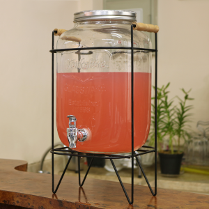 SUQUEIRA COM SUPORTE 8 LITROS EM VIDRO