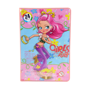 ESTOJO ESCOLAR COM INMETRO 24 PECAS MENINA MT24-PAN