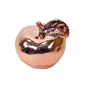 ENFEITE MAÇA DE POCELANA 7 X 9CM- 74021-GR