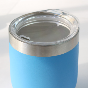 COPO ISOTÉRMICO DE INOX COM TAMPA TRANSPARENTE 300ML - GDR0587-AZ