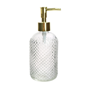 PORTA SABONETE LÍQUIDO REDONDO DE VIDRO CAPACIDADE DE 400ML - F192101-DOU