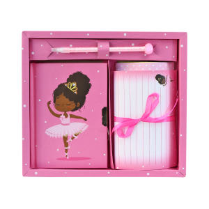 DIÁRIO INFANTIL PEQUENA BAILARINA COM CADEADO, CANETA, PAPEL CARTA E ENVELOPE - SXFS5413-D