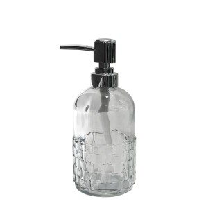 PORTA SABONETE LIQUIDO VIDRO TRANSPARENTE 380ML MODELO A