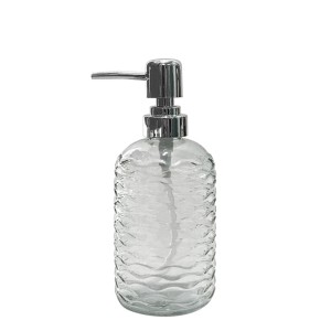 PORTA SABONETE LIQUIDO VIDRO TRANSPARENTE 380ML MODELO B