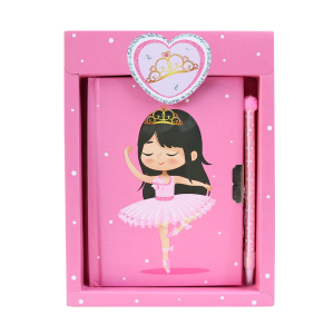 DIÁRIO INFANTIL PEQUENA BAILARINA COM CADEADO E CANETA 11X15CM - SXFS5411-C
