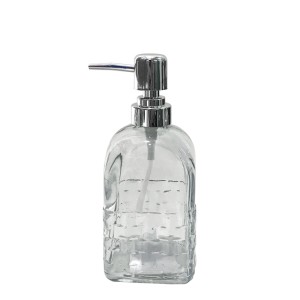 PORTA SABONETE LIQUIDO VIDRO TRANSPARENTE 380ML MODELO C