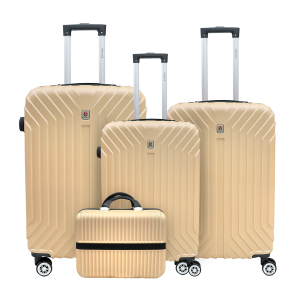 JOGO DE MALA ROSÉ BARCELONA GOLD EM ABS COM 4 PEÇAS - BA432J00235