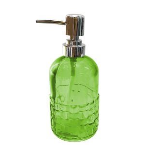 PORTA SABONETE LIQUIDO VIDRO REDONDO VERDE 380ML
