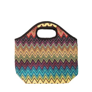 SACOLA TERMICA ESTAMPA ZIG ZAG 32 X 32 CM
