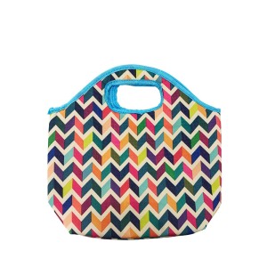 SACOLA TERMICA ESTAMPA ZIG ZAG 32 X 32 CM