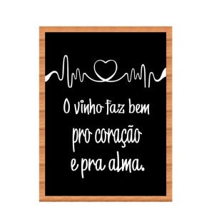 QUADRO PORTA ROLHAS 25X35CM MOLDURA NATURAL O VINHO FAZ BEM